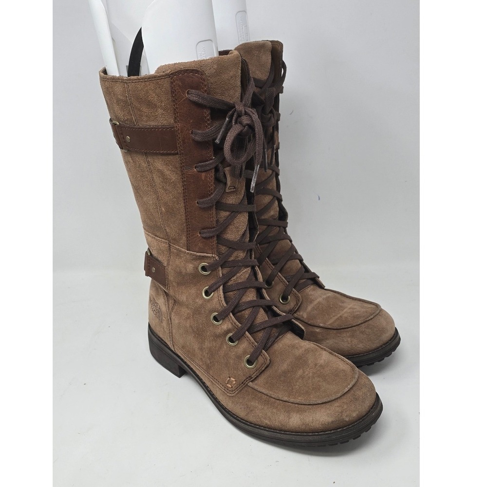 The North Face Bridgeton Boots Women 8.5 Brown Suede Lace Up Waterproof READ